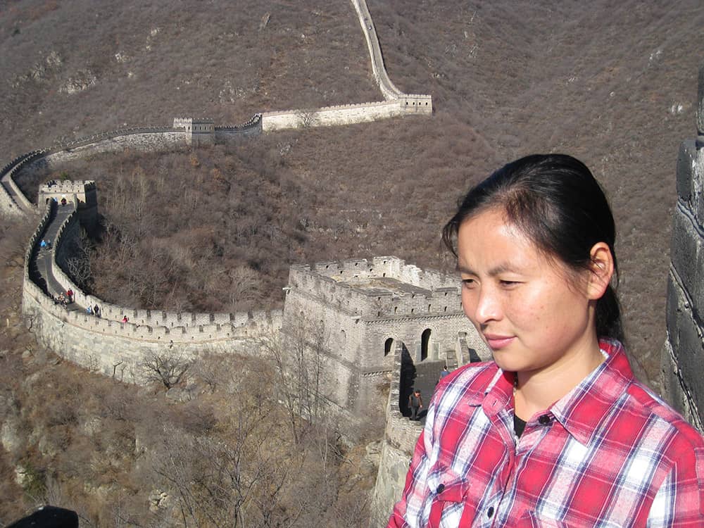 A photo of Sami at the great wall of China